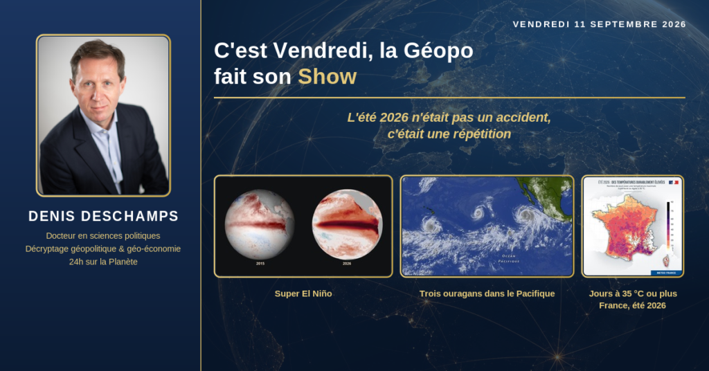 Le rapprochement de ces trois dépêches fait apparaître une donnée que leur lecture séparée dissimule : le pic du phénomène est attendu entre octobre et décembre. Les records de cet été ont donc été atteints avant lui, porteurs de promesses brulantes pour 2027. « L'actuel épisode pourrait être plus puissant que tout ce que nous avons observé jusque-là. » Celeste Saulo, secrétaire générale de l'Organisation météorologique mondiale.