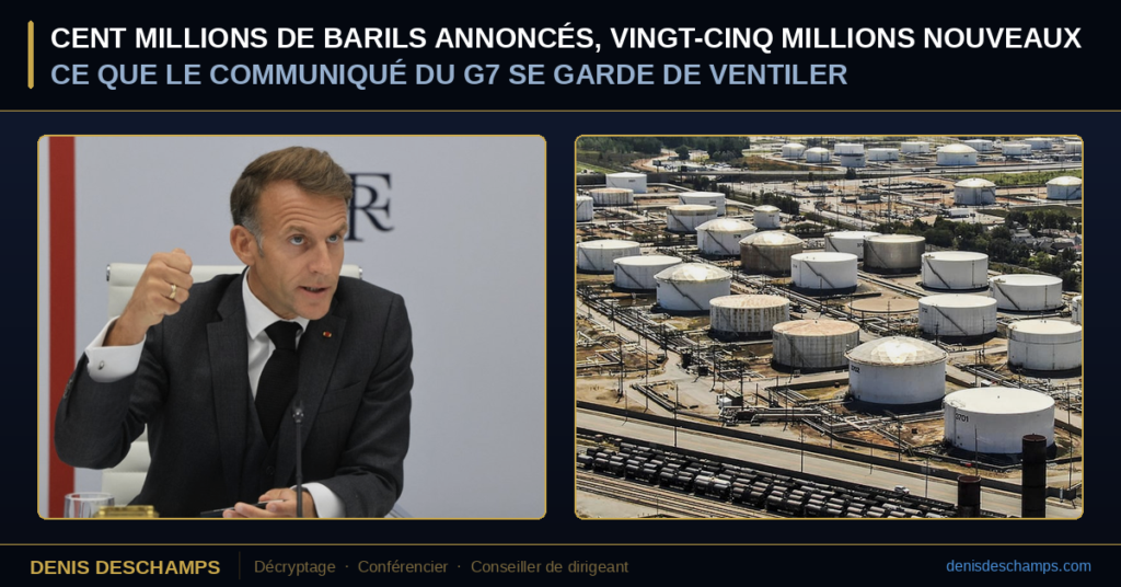 L'engagement porte sur quatre mois, donc jusqu'à fin janvier, avec un calendrier volontairement déséquilibré : une libération « substantielle » de gazole est prévue dans les vingt premiers jours. Emmanuel Macron a indiqué que la France privilégierait le gazole au départ, par « volonté d'envoyer un signal clair au marché ».
