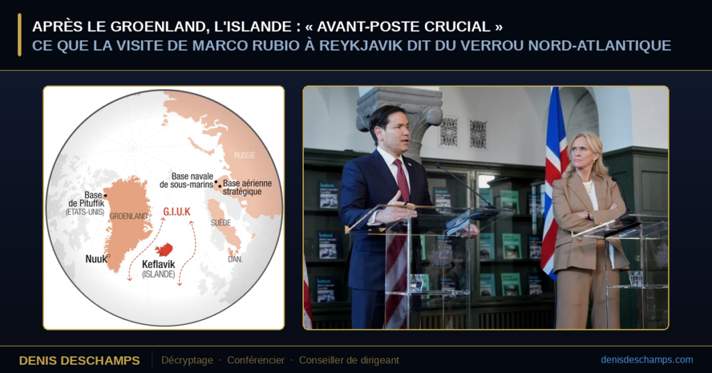 Le secrétaire d'État américain Marco Rubio s'est rendu mardi à Reykjavik. Il y a qualifié l'Islande d'« avant-poste crucial » pour la sécurité collective, avant de repartir pour Athènes. Aucun accord n'a été annoncé, aucun texte signé. C'est précisément ce qui rend ce déplacement instructif.