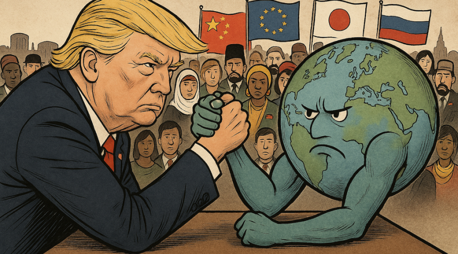 Tout le monde se souviendra de la mise en scène à la maison blanche, avec un POTUS brandissant un panneau étrange et accusateur, justifiant des salves de sanctions douanières à tout pays présentant une relation commerciale défavorable à l’Amérique.