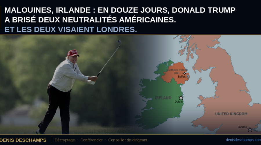 Deux positions de neutralité tenues depuis des décennies, abandonnées en quinze jours. Deux fois au détriment du même pays, qui n'est ni un adversaire ni un rival, mais le plus ancien allié des États-Unis. Et le 11 septembre, entre les deux, les Houthis prenaient le détroit de Bab el-Mandeb.