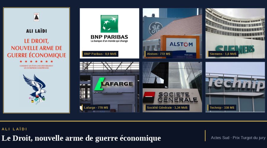 Ali Laïdi est docteur en science politique, journaliste à France 24 où il dirige le Journal de l’intelligence économique, et chercheur associé à l’École de pensée sur la guerre économique. Sa thèse est simple et dérangeante : le monde vit en état de guerre économique permanente, et le droit y constitue désormais une munition comme une autre. Il n’écrit pas en juriste, mais en analyste de la puissance, ce qui donne à son travail une portée stratégique que les manuels de conformité n’ont pas.